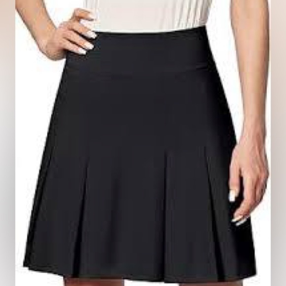 Travel Smith Black Fit & Flare Elastic Waist Skirt Poly Spandex Size L